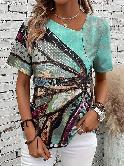 Damen T-Shirt mit einzigartigem Grafikdesign und komfortablem Schnitt Stalluxe
