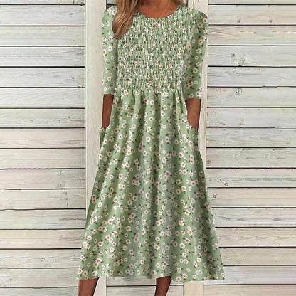 Damen Midikleid mit Raffung und lässigem Schnitt Stalluxe