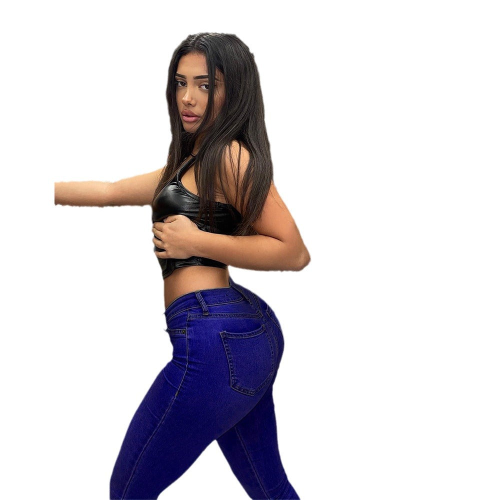 Damen Hochtaillierte Jeans im komfortablen Stretch-Material Stalluxe