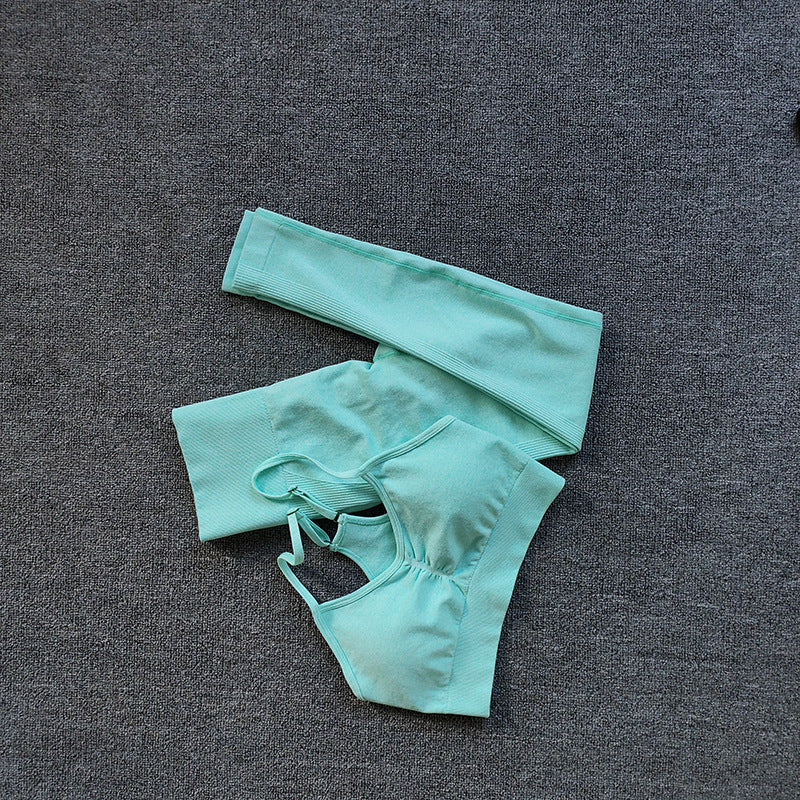 Damen Sportliches Crop Top- und Leggings-Set mit atmungsaktivem Material Stalluxe