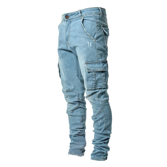 Herren Cargo-Jeans mit befestigten Taschen und lässigem Schnitt Stalluxe