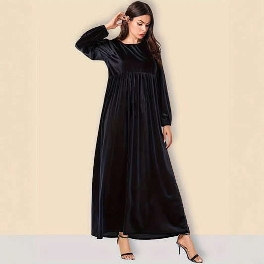 Damen Elegantes Maxikleid aus samtigem Stoff mit weitem Schnitt Stalluxe