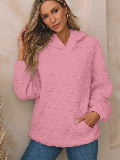 Damen gesteppter Kapuzenpullover mit oversized Schnitt und praktischen Taschen Stalluxe