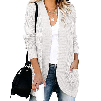 Damen Strickjacke mit modernem Strickmuster und praktischen Taschen Stalluxe