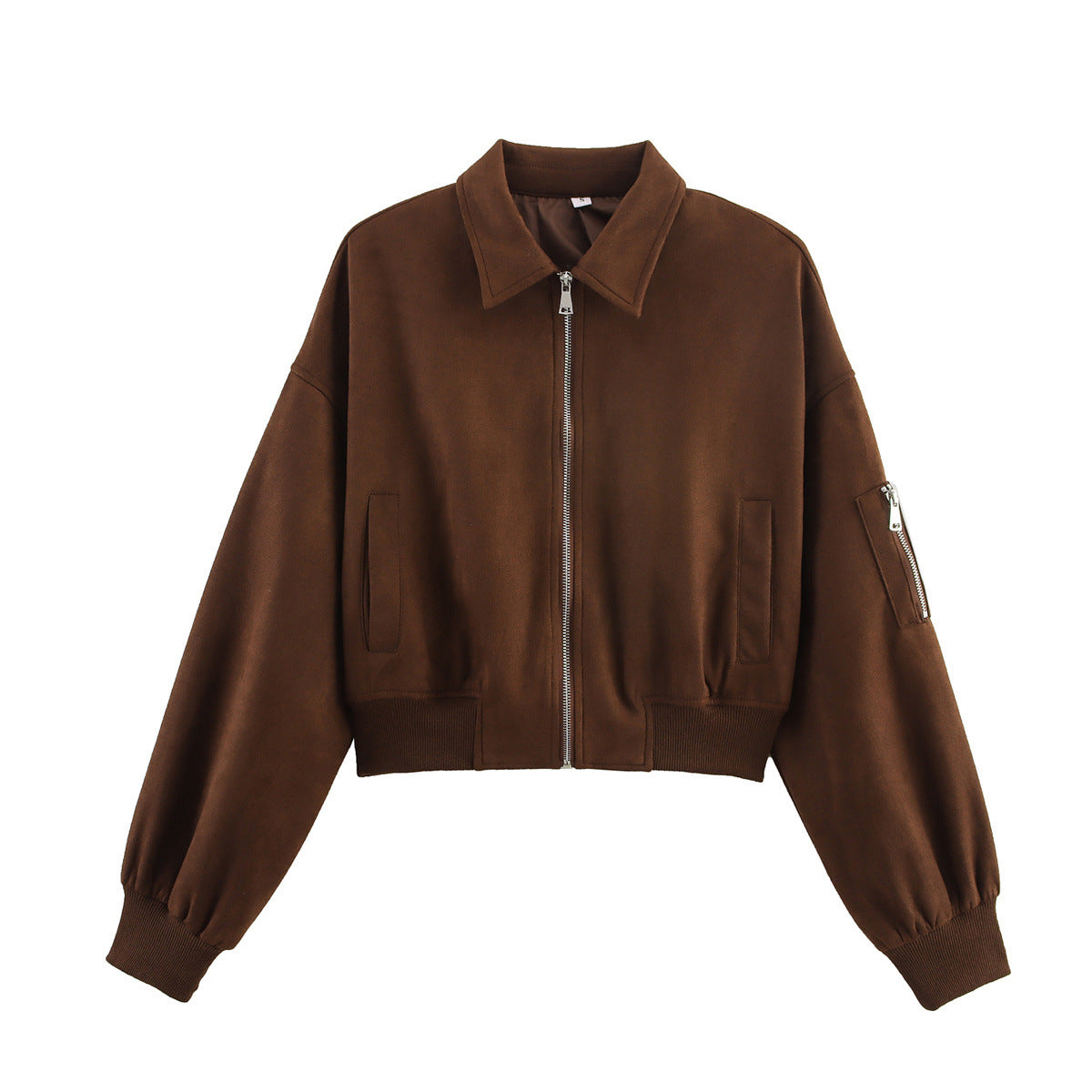 Damen Sportliche Cropped Jacke aus weichem Wildlederimitat Stalluxe
