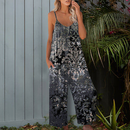 Damen Sommerlicher Overall mit floralem Design und praktischen Taschen Stalluxe