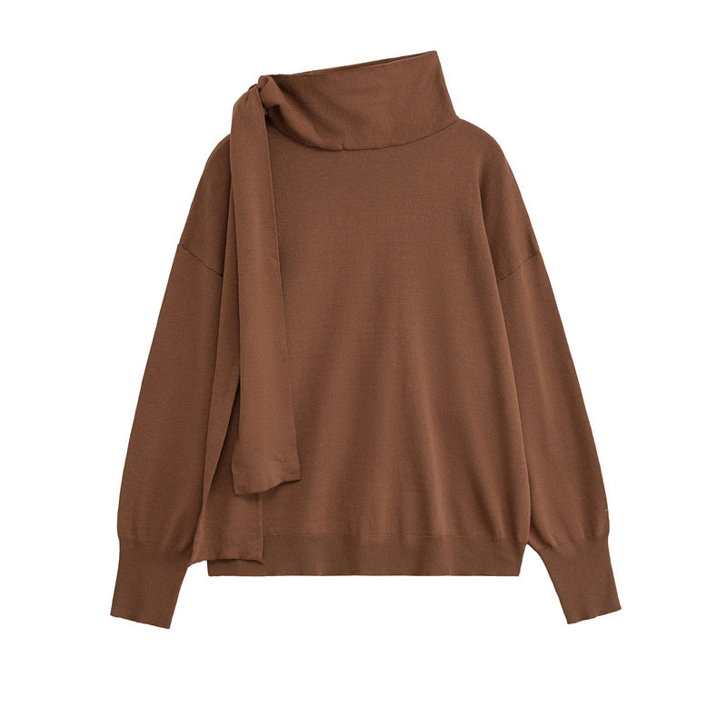 Damen modischer Pullover mit asymmetrischem Kragen Stalluxe