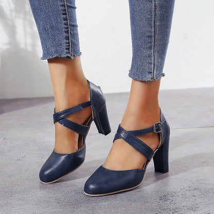 Damen Elegante Absatzschuhe mit verstellbarem Riemen Stalluxe