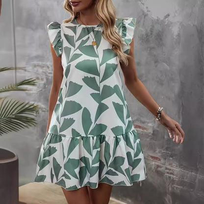 Damen Sommerliches Volantkleid mit Rüschendetails Stalluxe