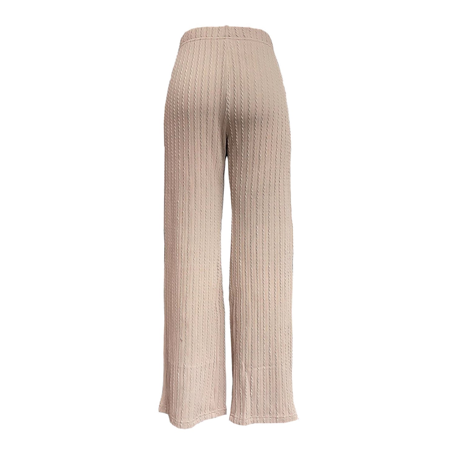 Damen elegante Strickpalazzo-Hosen mit hohem Bund und Rippstruktur Stalluxe