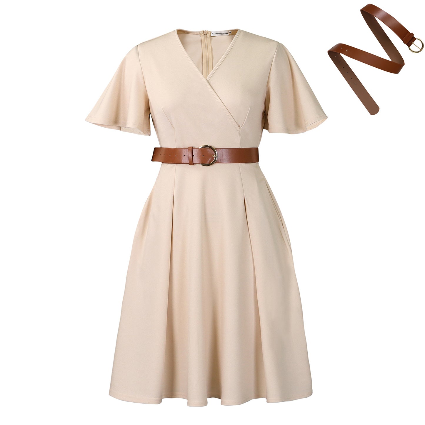 Damen Wickelkleid mit schmeichelndem Schnitt und elegantem Taillengürtel Stalluxe