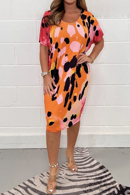Damen Midikleid mit modernem Animal-Print und weichem Stretchmaterial Stalluxe