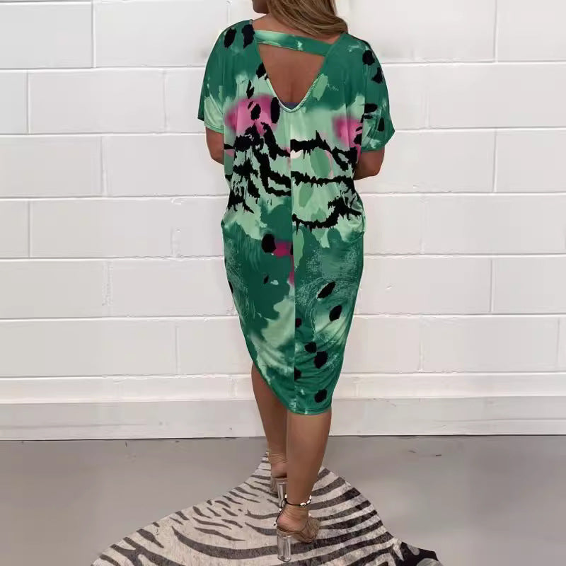 Damen Midikleid mit modernem Animal-Print und weichem Stretchmaterial Stalluxe