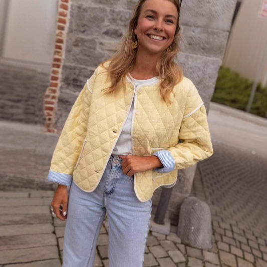 Damen gesteppte Übergangsjacke mit rundem Kragen und praktischen Taschen Stalluxe