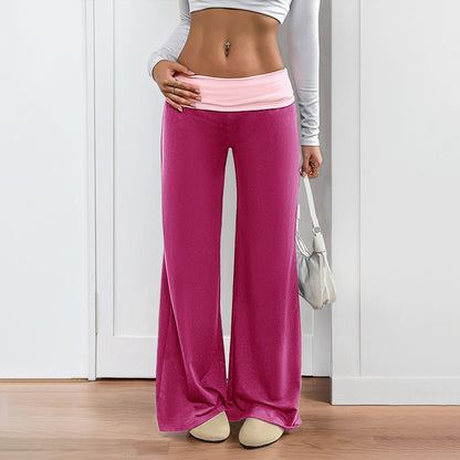 Damen Sportliche Freizeithose mit weitem Bein Stalluxe