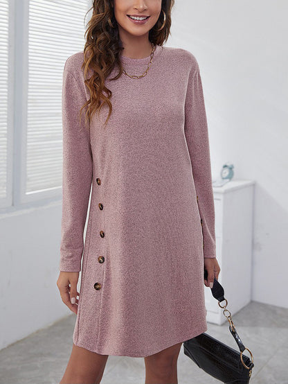Damen Freizeitkleid mit eleganten Knopfdetails und lässigem Schnitt Stalluxe