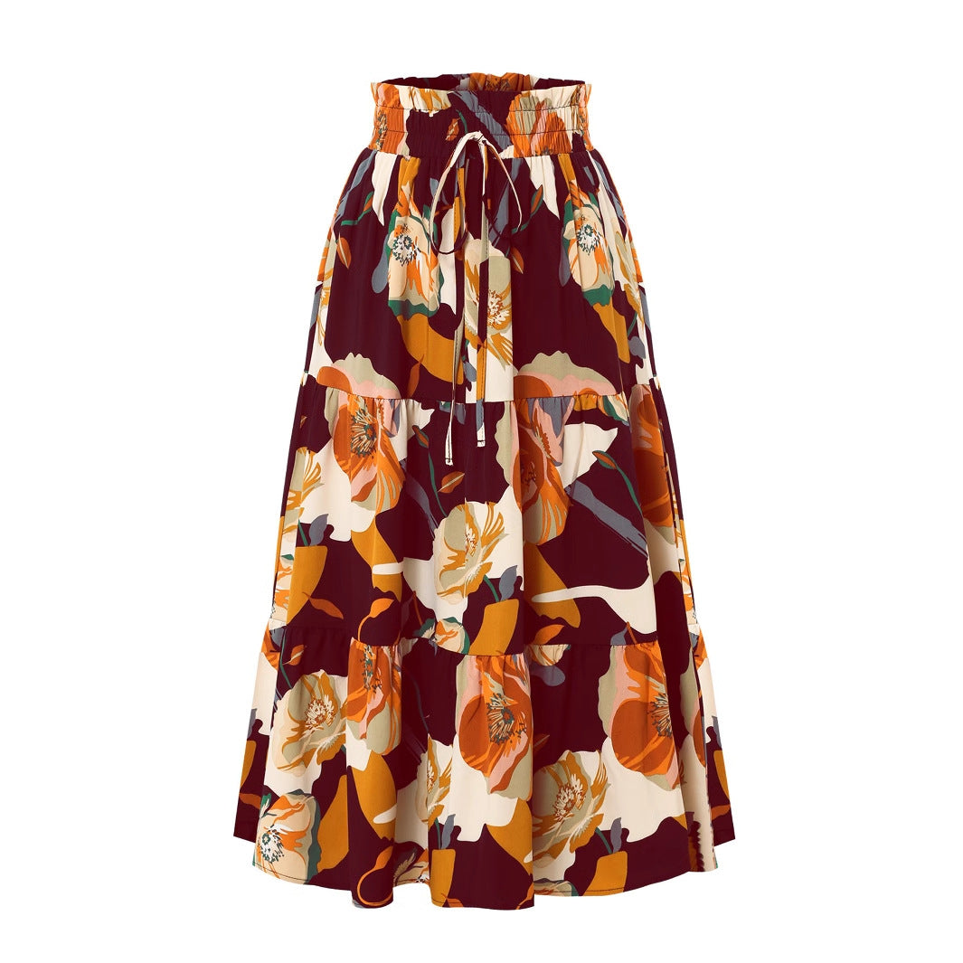 Damen Midirock mit floralem Design Stalluxe