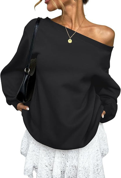 Damen Oversized Sweatshirt Stalluxe Schwarz