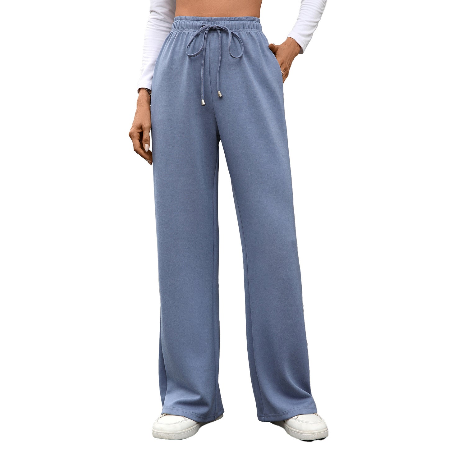 Damen Weite Baumwoll-Loungehose mit elastischem Bund Stalluxe