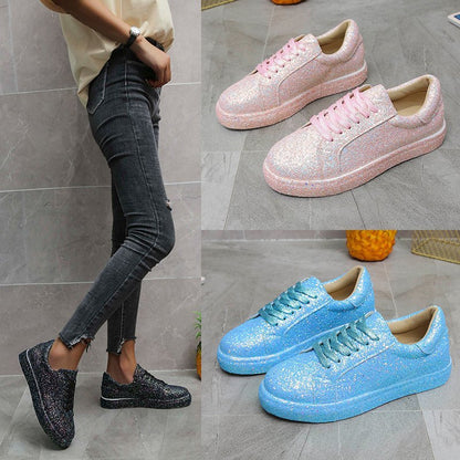 Damen Glitzernde Freizeit-Sneaker mit atmungsaktiver Sohle und rutschfestem Design Stalluxe