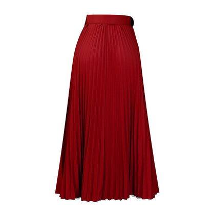 Damen Plisseerock mit breitem Gürtel und elegantem Schnitt Stalluxe