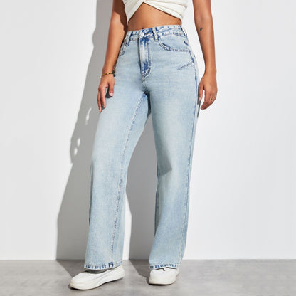 Damen Weite High-Waist Jeans mit authentischem Vintage-Look Stalluxe