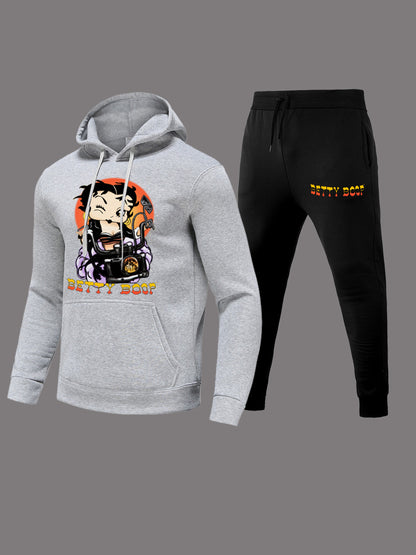 Damen Sportliches Hoodie- und Jogginghose-Set mit einzigartigem Grafikdesign Stalluxe