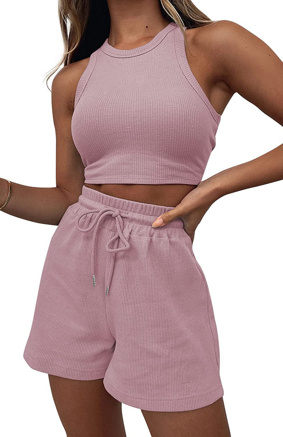 Damen sportliches Crop-Top und lässige Shorts Set Stalluxe