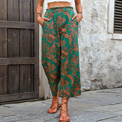 Damen Stylische, weite Blumenhose Stalluxe