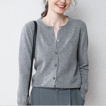 Damen Langärmliger Cardigan aus weichem Feinstrick mit Knopfleiste Stalluxe