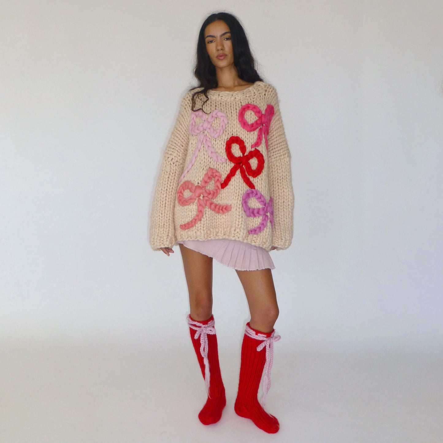 Damen Grobstrickpullover mit verspieltem Schleifen-Design Stalluxe