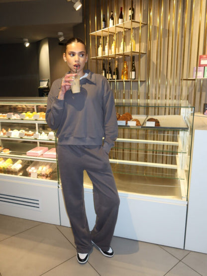 Damen sportlicher Freizeit-Loungewear mit Kragen Stalluxe