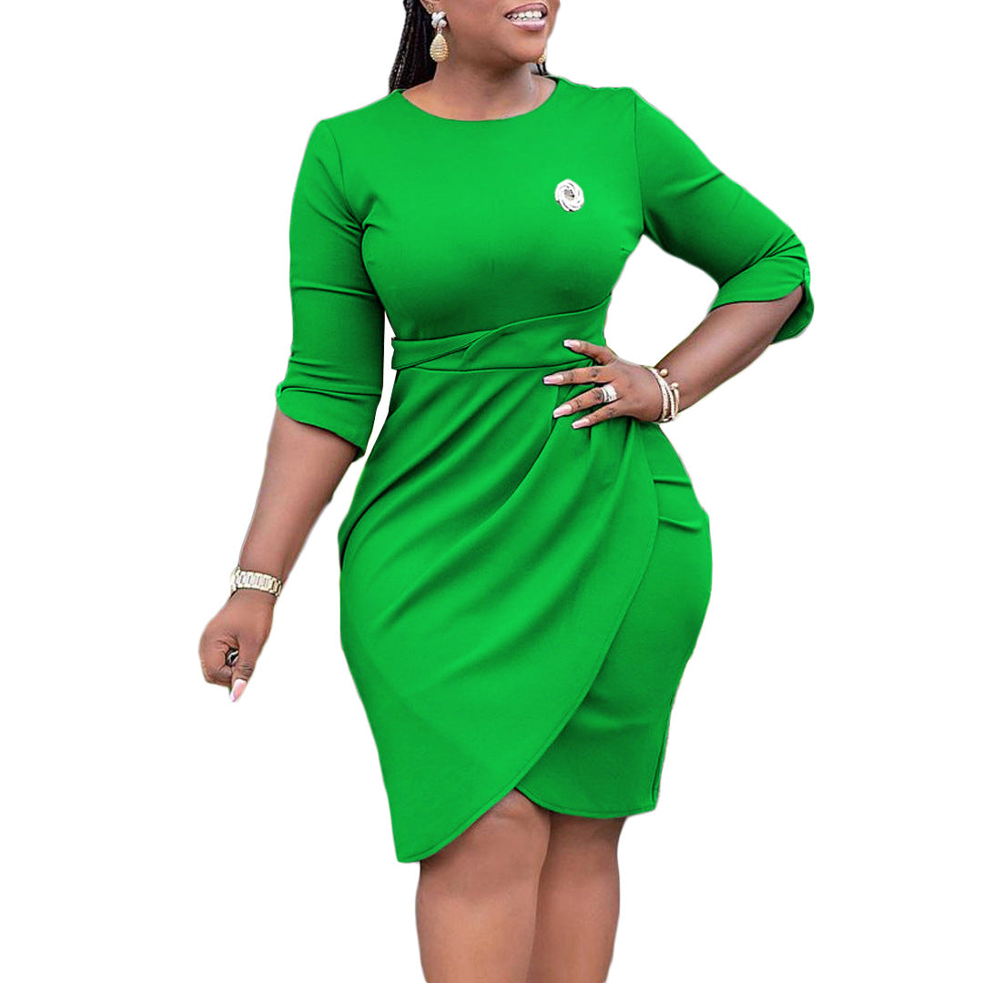Damen Midikleid mit elegantem Wickeldetail und raffinierter Taillierung Stalluxe