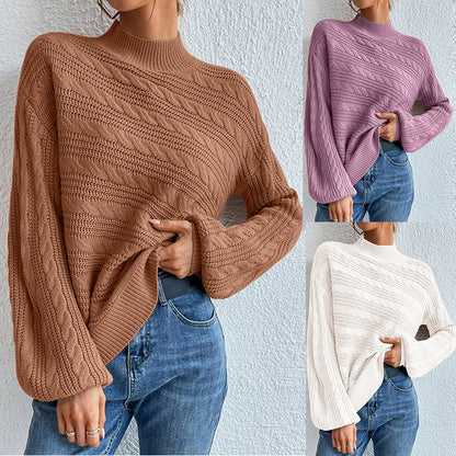 Damen Strickpullover mit weitem Schnitt und modischem Kabelmuster Stalluxe