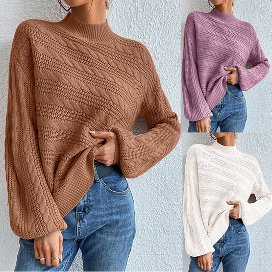 Damen Strickpullover mit weitem Schnitt und modischem Kabelmuster Stalluxe