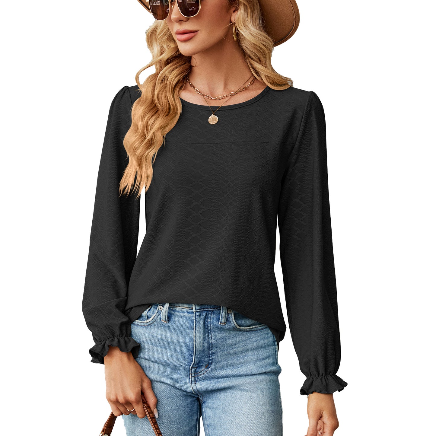 Damen Blusenshirt mit Raffungen und elegantem Strukturdesign Stalluxe