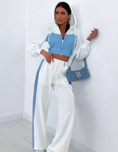 Damen modischer Hoodie und weite Sporthose Set Stalluxe