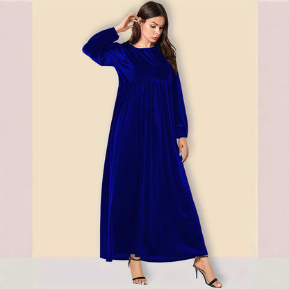 Damen Elegantes Maxikleid aus samtigem Stoff mit weitem Schnitt Stalluxe