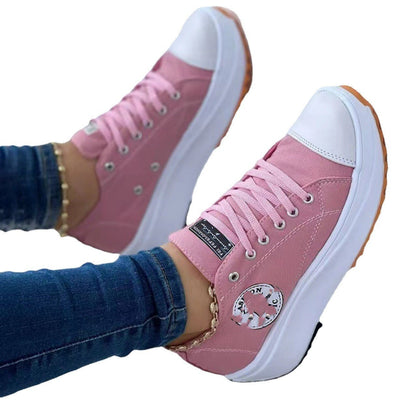 Damen Sportliche Canvas Sneakers im urbanen Design mit Gummisohle Stalluxe