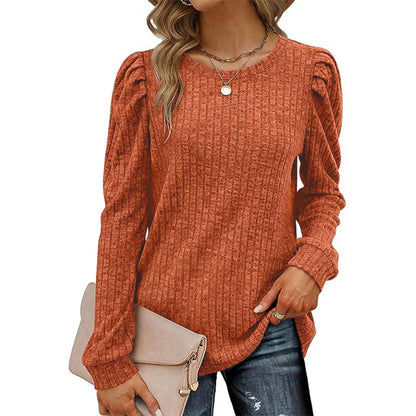 Damen stilvolles Pullover mit gerafften Ärmeln Stalluxe