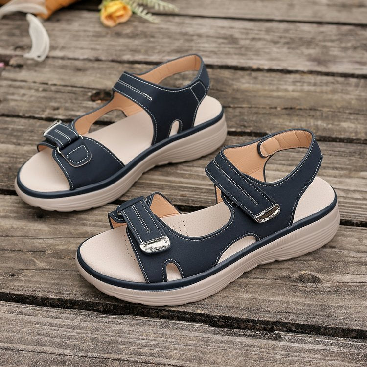 Damen verstellbare Sandalen mit Komfort-Fußbett und stabiler Sohle Stalluxe