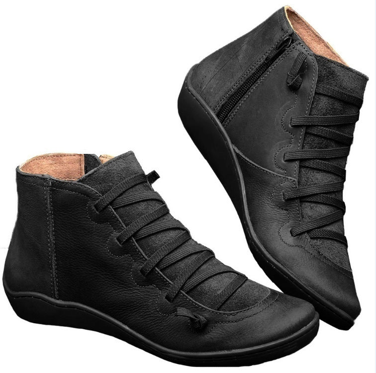 Damen Sportliche High-Top Sneakers mit atmungsaktivem Leder Stalluxe Schwarz