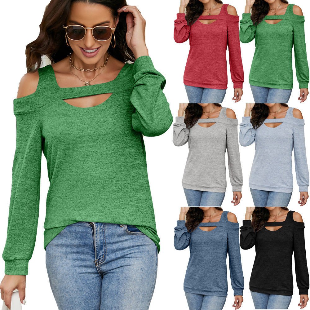 Damen modisches Sweatshirt mit asymmetrischem Ausschnitt Stalluxe