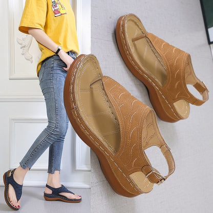 Damen Komfortable Zehentrenner-Sandalen mit ergonomischem Fußbett Stalluxe