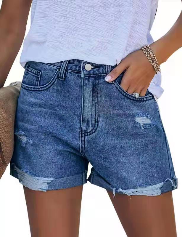 Damen modische Jeans-Shorts im lässigen Distressed-Look Stalluxe