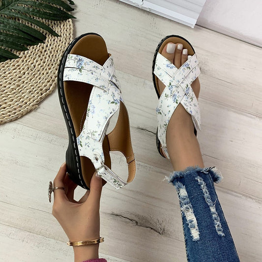 Damen Komfortable Riemchen-Sandalen mit anatomischem Fußbett Stalluxe