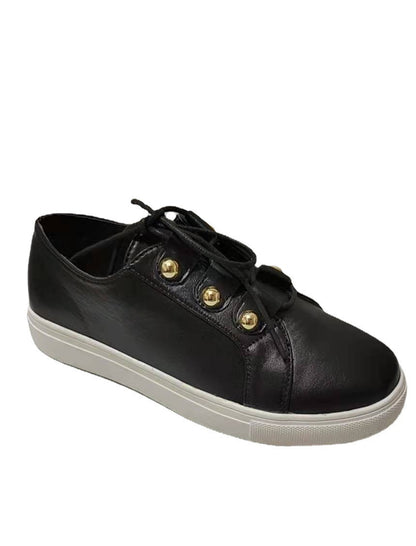 Damen Modische Plateau-Sneaker mit glamourösen Metallic-Details Stalluxe