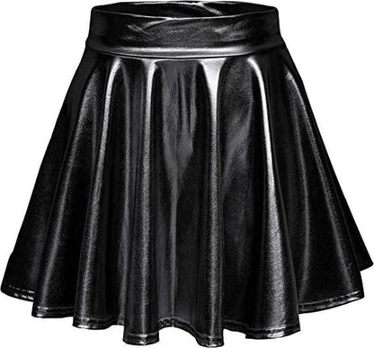 Women's Stylish High-Waisted Faux Leather Skirt Stalluxe