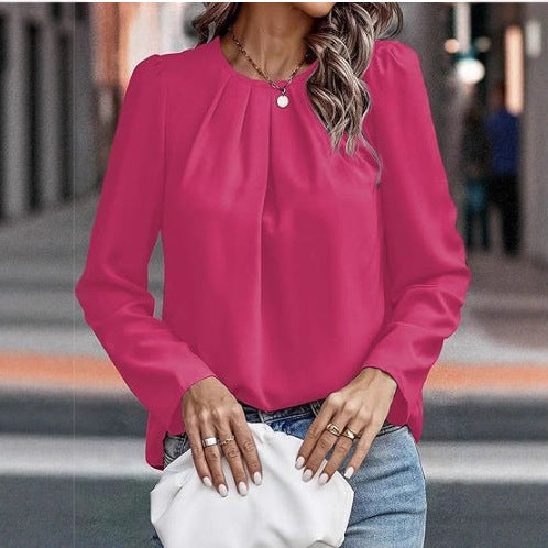 Damen Bluse mit eleganter Drapierung Stalluxe