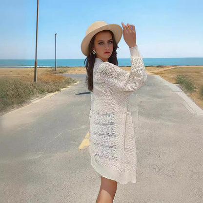 Damen Strickjacke mit kunstvollem Häkelmuster und luftiger Passform Stalluxe